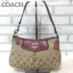 COACH オプアート柄 アクセサリーポーチ シグネチャー ハンドバッグ 