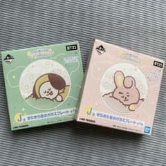 이치 반 쿠지 BT21 유리 플레이트 chimmy cooky