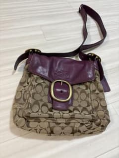 美品】COACH コーチ シグネチャー ショルダーバッグ 紫 F12392 - メルカリ