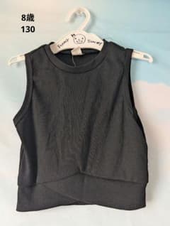 SHEIN 8歳 リブタンクトップ黒 短丈 ダンスのサムネイル