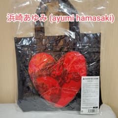 浜崎あゆみ ライブグッズ ハートクリア窓付き ビニールトートバッグ 黒