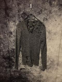 Y2K Black archive punk grunge ダメージ　Ｖネック