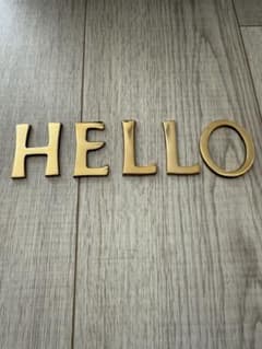 真鍮 ゴールド アルファベットプレート HELLO 45mmのサムネイル