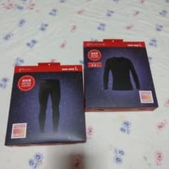 超極暖HEATTECH 長袖シャツ & ロングパンツ Lのサムネイル