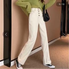ハイウエストデニムストレートパンツのサムネイル