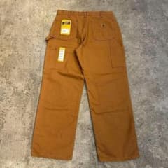 新品 カーハート B136 ウォッシュド ダック ダブルニー パンツ茶 W34