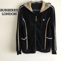 BURBERRY LONDON ベロアパーカー ノバチェック 黒 - メルカリ