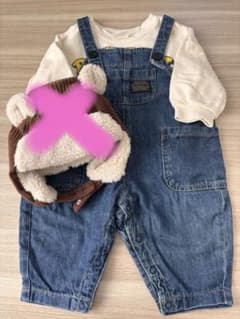 ベビー服 オーバーオール トップス 帽子 3点セットのサムネイル
