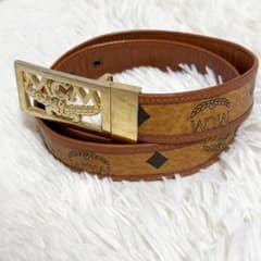 MCM ブラウンレザーベルト　archive swag y2k MCM ブラウンレザーベルト archive swag y2k - メルカリ