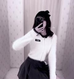 épine label shaggy zip cardigan エピヌ ピンク - メルカリ