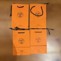 エルメス ショッパー 4枚セット 紙袋 オレンジ HERMES 小