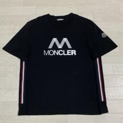 美品〕モンクレール プリント Tシャツ ブラック L 国内正規品 5S575 