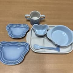 LE CREUSET 子ども用食器セット 水色　新品未使用のサムネイル