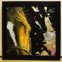 上鈴木正一 油彩画 20cm角『 共 演 』新作原画 オススメの作品です