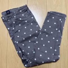 Gap kids ドット柄 ストレッチパンツグレー 145-150