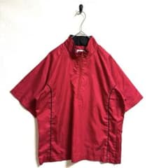【ミズノ】エバノバ　 赤 ハーフジップ M ゴルフウェア　スポーツ　半袖