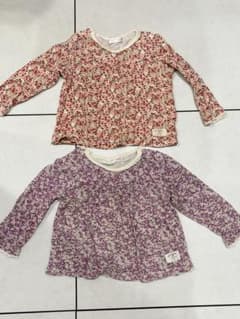 オリーブデオリーブ 長袖 花柄 カットソー 2枚セット 90 双子 ペア - 4