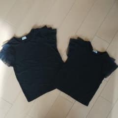 Tシャツ90と110肩フリル黒のサムネイル