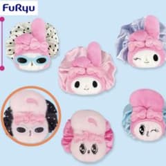 エスターバニー×マイメロディ ぴょこきゅん シュシュ ピンク 黒ドット