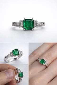 Pt900】エメラルドリング E1.65ct ダイヤ0.66ct 美品 鑑定可 - メルカリ