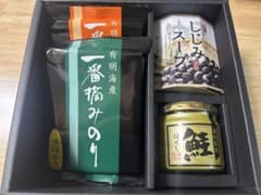 【訳あり格安】ご飯のお供詰め合わせ 2箱セット（海苔・鮭ほぐし・しじみスープ）のサムネイル