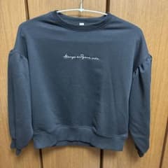 キッズ トレーナー ブラック ロゴ刺繍入り 女の子 グローバルワーク 150cmのサムネイル