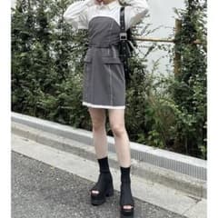 MURUA シャツドッキングワンピース グレーのサムネイル