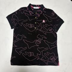 MARK&LONA スカル カモフラ ポロシャツ ブラック×ピンク Mサイズ
