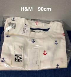 新品 未開封 H&M プリントTシャツ ホワイト アンカー 90cmのサムネイル