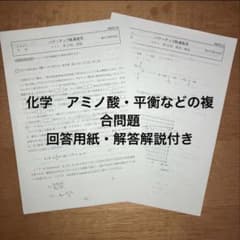 【医学部向け】アミノ酸や平衡などの複合問題 回答用紙・解答解説付き 駿台化学山下のサムネイル