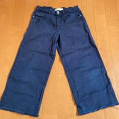 紺色ワイドパンツ。ZARA girls。傷、汚れなしです。のサムネイル
