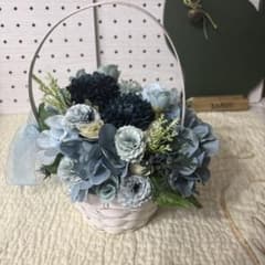 青系造花バスケットのサムネイル