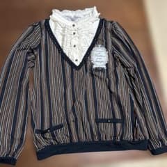 axes femme ストライプ柄 フリル 長袖カットソーのサムネイル