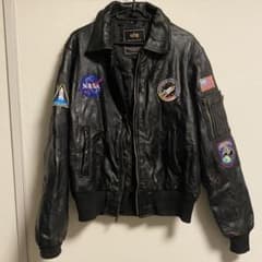 ALPHA INDUSTRIES NASA ワッペン　レザージャケットのサムネイル