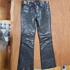 BIG TWINブーツカット皮パンツ黒 ウエスタンシャツとベルトおまけ BIG TWINブーツカット皮パンツ黒 ウエスタンシャツとベルトおまけ