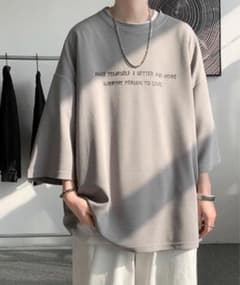 ロゴプリント オーバーサイズ Tシャツ グレーのサムネイル