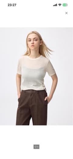 GU シアー クルーネックTシャツ NATURALのサムネイル