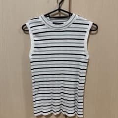 AZUL by moussy ノースリーブ リブニット ボーダー Sのサムネイル