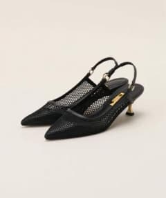 LE TALON】 GRISE 5cmポインテッドメッシュスリングバック - メルカリ