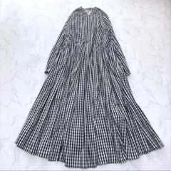 極美品▲BEARDSLEYビアズリー/先染めギャザーワンピース▲ギンガムチェック 美品】BEARDSLEY ビアズリー 先染め ギャザー ワンピース チェック