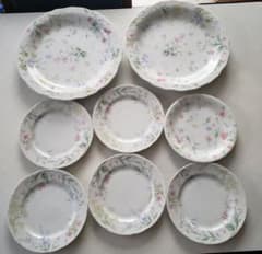 NARUMI 食器　大皿　中皿　花柄　陶器　昭和レトロ
