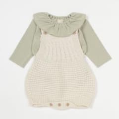【petit main】ニットサロペットセットアップ（70cm）