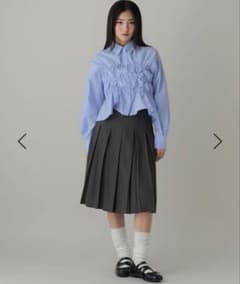 【新品】ALAND フロントギャザーシャツ サックスブルーのサムネイル