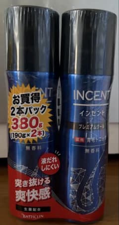 インセント 薬用育毛トニック プレミアムクール 2本パックのサムネイル
