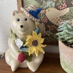 しろくま貯金箱用⭐︎夏の帽子、首飾り2点セットのサムネイル