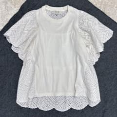 SeaNewYork♡カットワーク コットンブラウス ラッフルスリーブ Tシャツ SeaNewYork♡カットワーク コットンブラウス ラッフルスリーブ Tシャツ