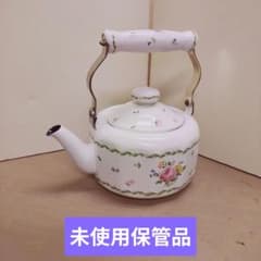♢未使用保管品♢FIRENZE ケトル 花柄 ホーロー ケトル 昭和最終