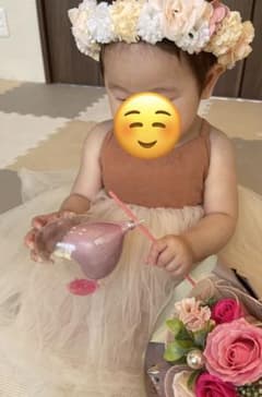 1歳 誕生日 チュールドレス 80と花冠の2点セット♡のサムネイル