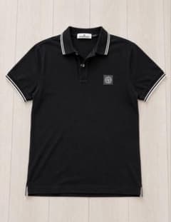 STONE  ブラックポロシャツ スリムフィット STONE ISLAND ポロシャツ ブラック スリムフィット - メルカリ
