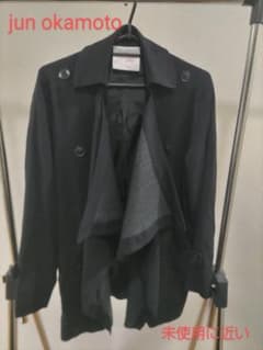 jun okamoto 黒 ウール　コート　グレンチェックのサムネイル